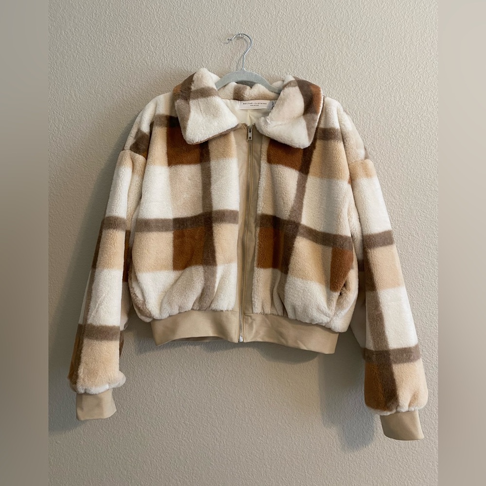 Zip-Up Plaid Jacket